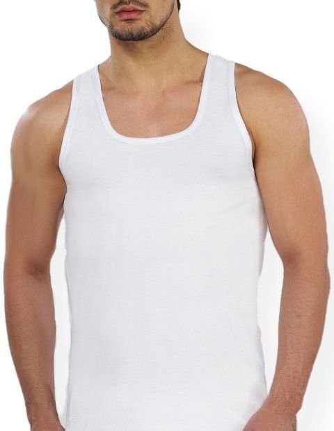 Pamuklu Ribana Askılı Atlet Çift Kaplan 770 - Beyaz