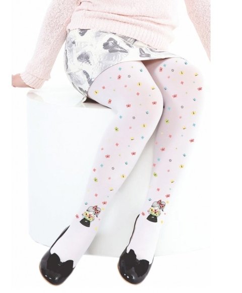 Yüksek Pamuklu Kaydırmaz Taban Çocuk Külotlu Çorap Daymod 2125145 - Beyaz