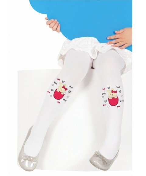 Yüksek Pamuklu Kaydırmaz Çocuk Külotlu Çorap Daymod 2125148 - Beyaz-Pembe