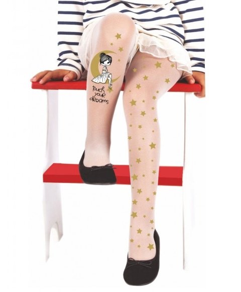 Yüksek Pamuk Oranı Kaydırmaz Çocuk Külotlu Çorap Daymod 2125138 - Beyaz