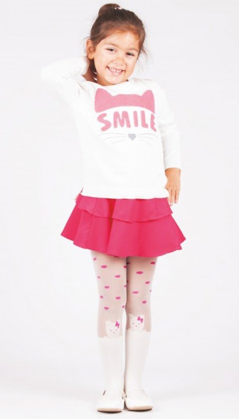 Yüksek Pamuk Oranlı Kaydırmaz Çocuk Külotlu Çorap Daymod 2122058 - Beyaz