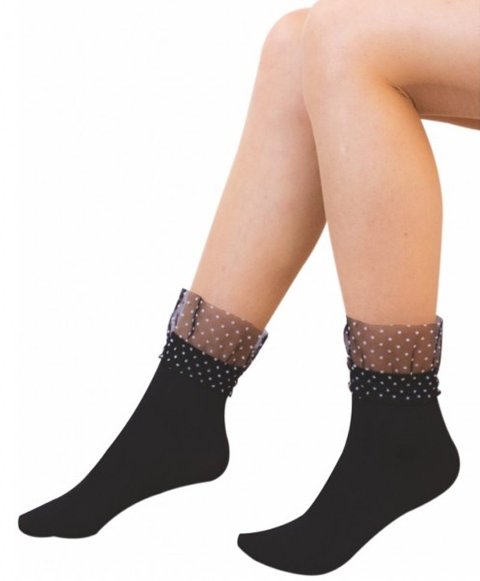 Düşük Denye Tüllü Soket Çorap Daymod 1522006 - Siyah