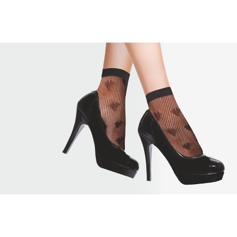 Düşük Denye Desenli Soket Çorap Daymod 1523024 - Siyah