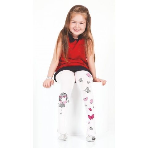 Yüksek Pamuklu Kaydırmaz Çocuk Külotlu Çorap Daymod 2125122 - Beyaz