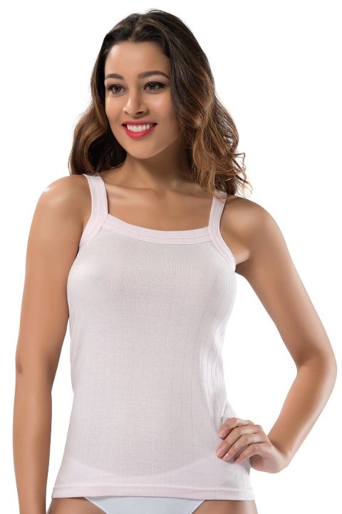 Geniş Askılı Pamuklu Kadın Atlet Erdem 2203 - Beyaz