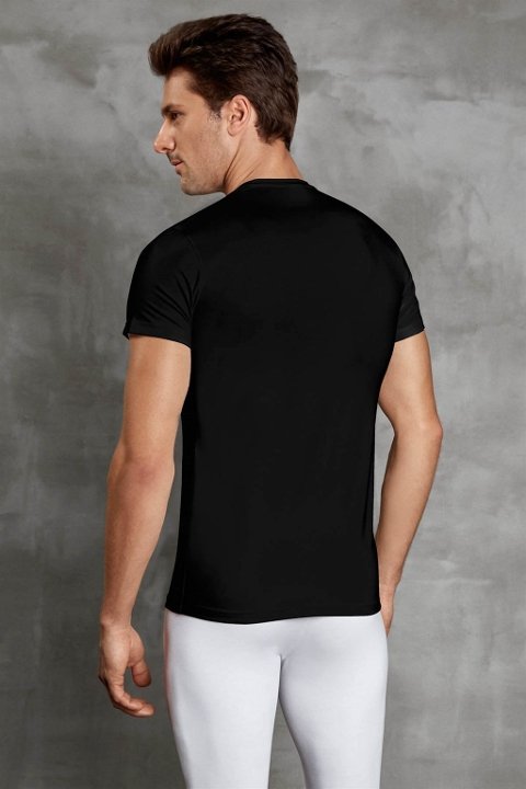 Viloft Termal V-Yaka Kısa Kollu T-Shirt Doreanse 2890 - Siyah