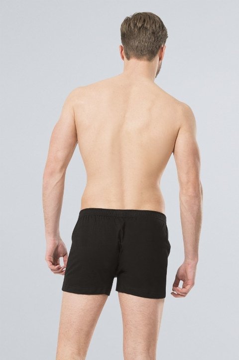 Pamuk Modal Esnek Bel Düğmeli Boxer Türen 186 - Siyah