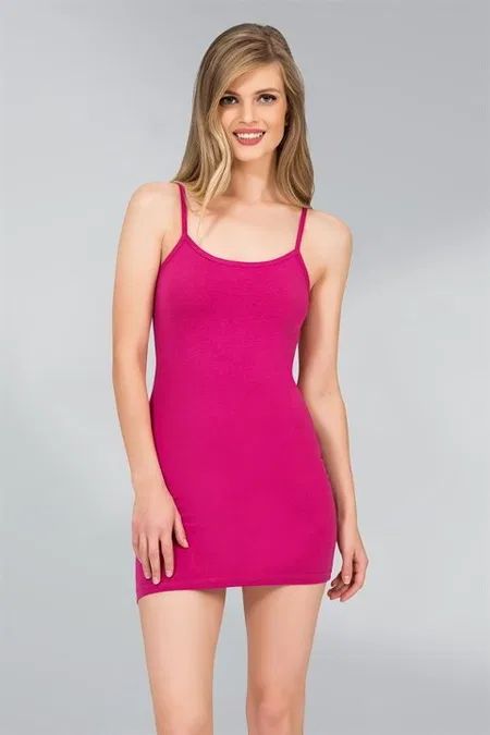Namaldı Coton Elastan Kesim İp Askılı Tunik Namaldı 2961 - Görsel 4