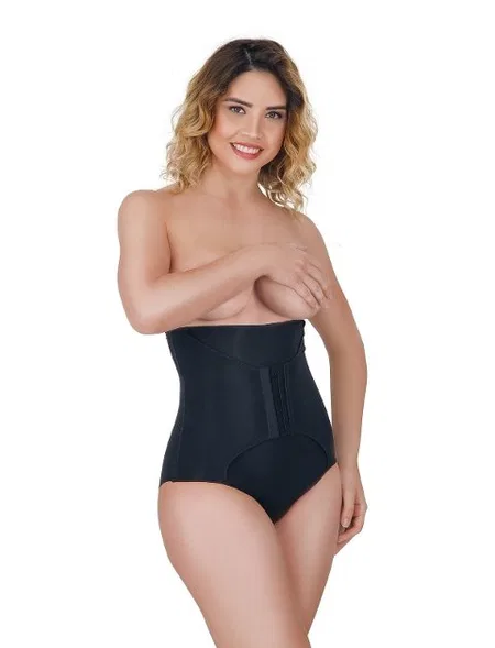 Kademeli Kompresyon Karın Destekleyici Slip Korse Emay 2932 - Siyah