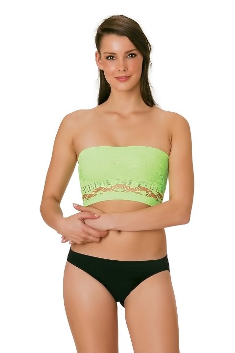 Silikon Bantlı Straplez Büstiyer Emay 4050 - Yeşil