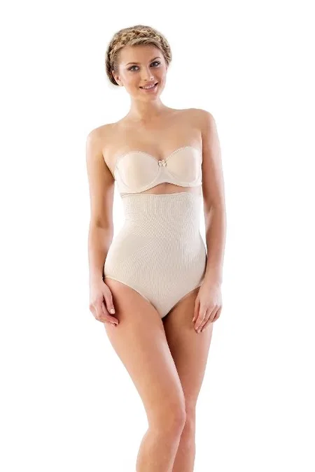 Yüksek Bel Desenli Slip Korse Emay 2079 - Ten