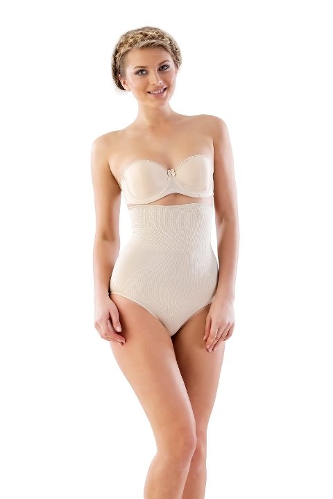 Yüksek Bel Desenli Slip Korse Emay 2079 - Ten