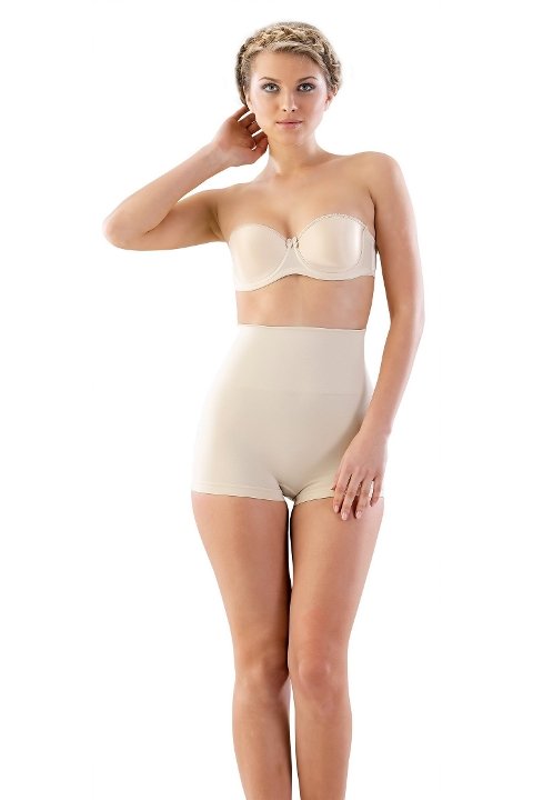 Dikişsiz Yüksek Bel Toparlayıcı Boxer Korse Emay 2022 - Ten