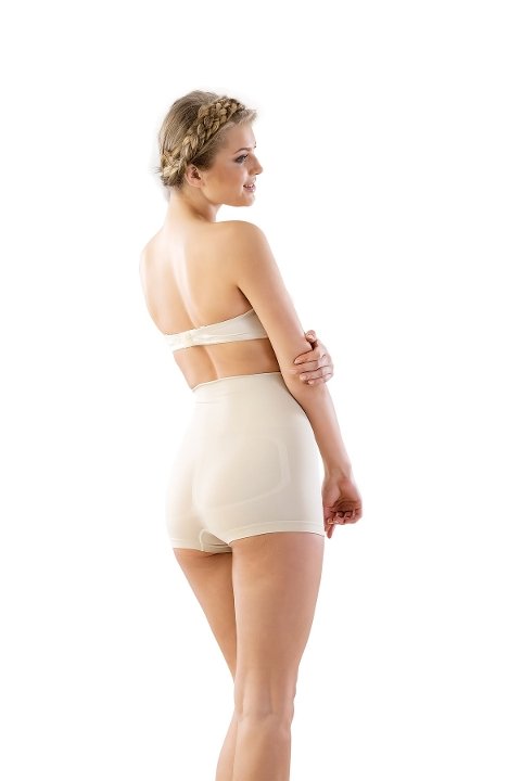 Dikişsiz Yüksek Bel Toparlayıcı Boxer Korse Emay 2022 - Ten