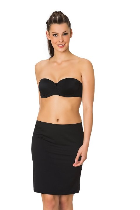 Kaygan Viskon Midi Jupon Emay 506 - Siyah