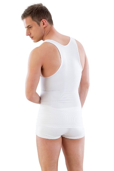 Pamuklu Ribana U Yaka Erkek Atlet Emay 1002 - Beyaz