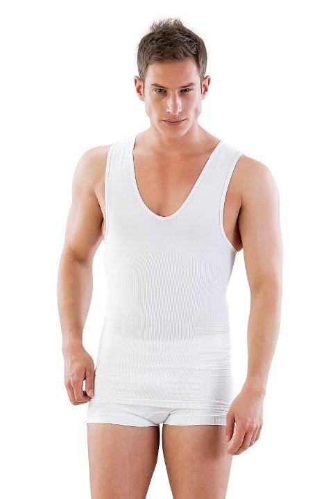 Ribana Kesim V Yaka Erkek Atlet Emay 1003 - Beyaz