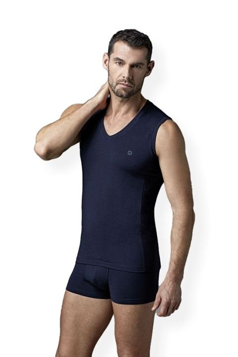 Pamuklu Likralı Kolsuz V Yaka Atlet Dagi 5060