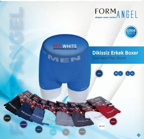 Dikişsiz Esnek Bel Lastiği Boxer Form Angel 9005 - 2
