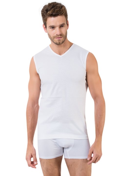 Pamuklu Kolsuz V Yaka Erkek Atlet Öztaş 1009 - Görsel