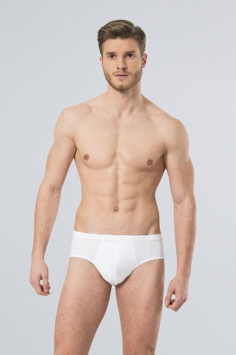 Pamuklu Lastikli Kompakt Kesim Erkek Slip Türen 112 - Beyaz
