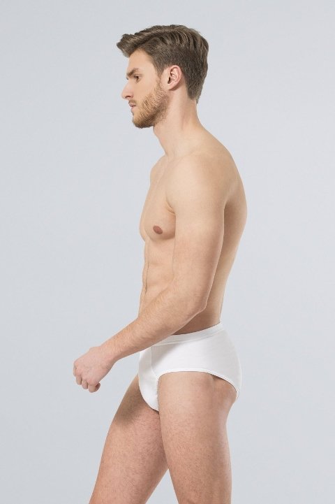 Pamuklu Lastikli Kompakt Kesim Erkek Slip Türen 112 - Beyaz