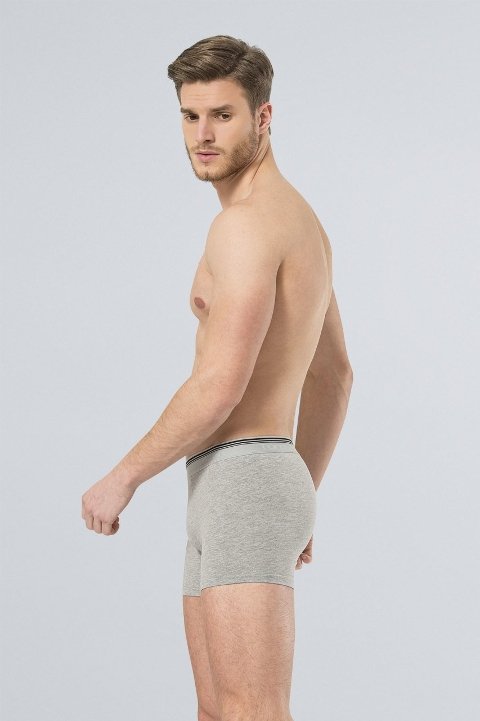 Pamuklu Esnek Bel Boxer (2'li Paket) Türen 126 - Gri