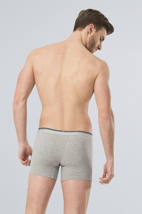 Pamuklu Esnek Bel Boxer (2'li Paket) Türen 126 - Gri