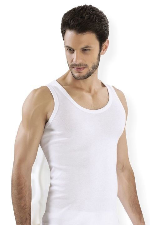 Ribana Kesim Beyaz Erkek Atlet HMD 500