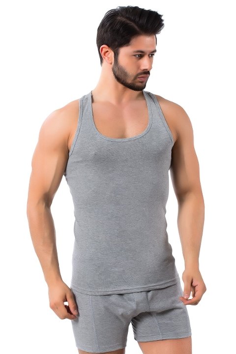 Pamuklu Kısa Kol Sporcu Atlet Lüx DRM 1008