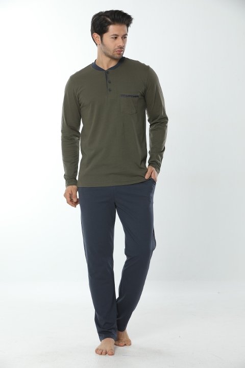 Uzun Kollu Pamuklu Pijama Takımı Öztaş 12003