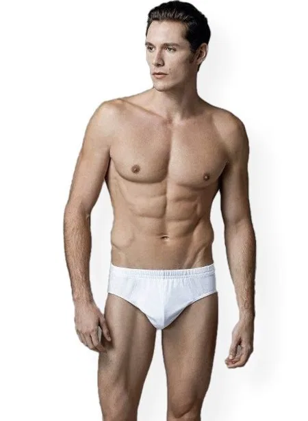 Pamuklu Kompakt Kesim Siyah-Beyaz Erkek Slip Eros 034 - Beyaz