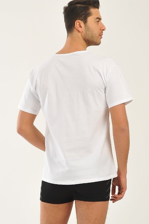 Eros Pamuklu Ribana V Yaka Kısa Kol Atlet Eros 1550 - Görsel 2