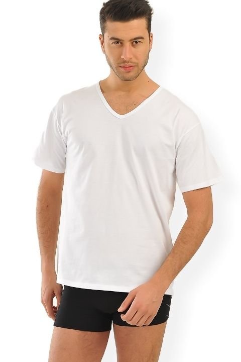 Eros Pamuklu Ribana V Yaka Kısa Kol Atlet Eros 1550