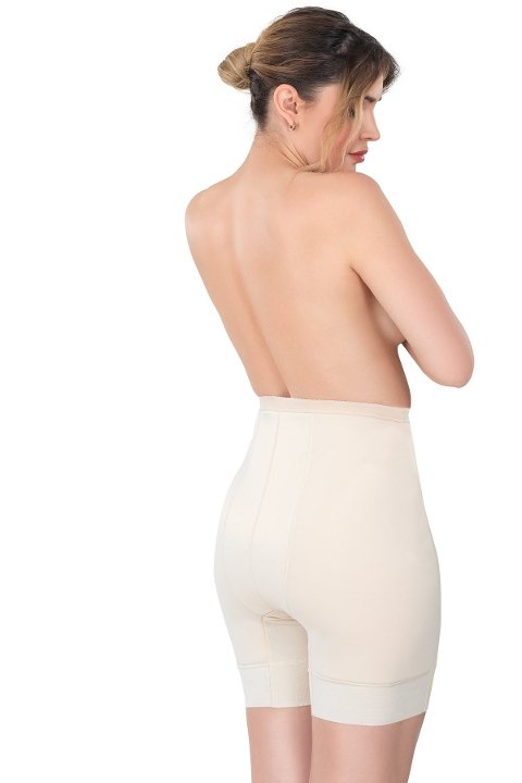 Fermuarlı Paçalı Pop Up Korse Siyah Emay 2838 - Ten