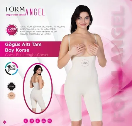 Tam Boy Kemikli Korse Polyamid Elastan Form Angel 5020 - Ten