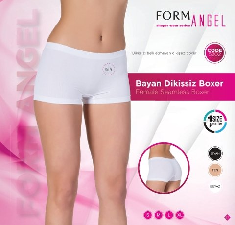 Dikişsiz Uzun Paça Kadın Boxer Form Angel 5202