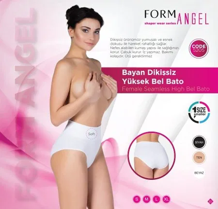 Dikişsiz Yüksek Bel Bato Korse Form Angel 5205 - Beyaz