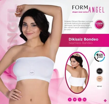 Dikişsiz Straplez Bondeo Sütyen Form Angel 5314 - Beyaz