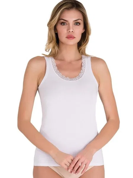 Geniş Askılı Pamuklu Büyük Beden Atlet Kadın Atlet İMER 1249