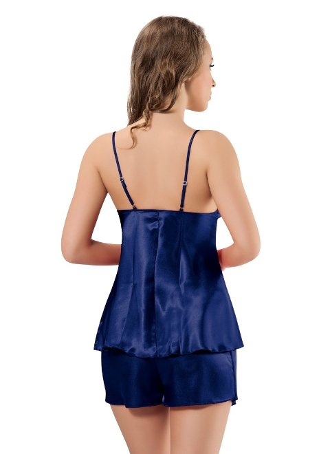 Saten Dantel Detaylı İki Parça Gecelik Sistina 331 - 2