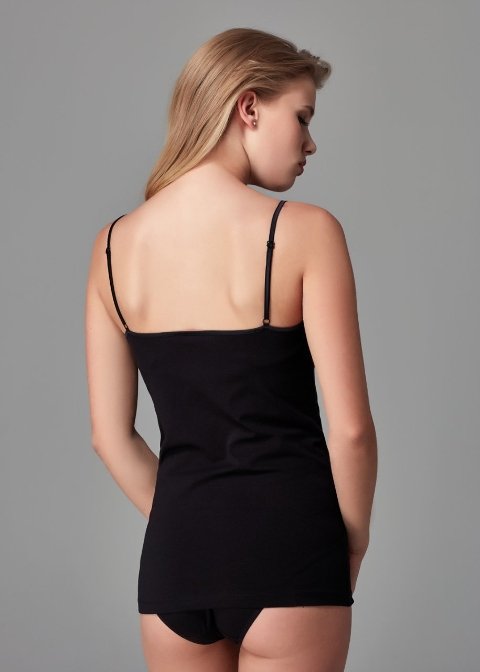 Pamuklu İnce Askılı Atlet 2 li Dagi 5007 - Siyah