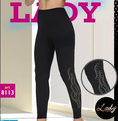 Yüksek Bel Esnek İşlemeli Tayt Lady 8113