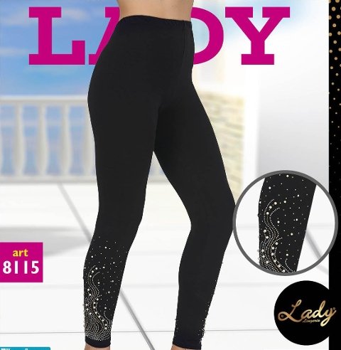 Yüksek Bel Esnek İşlemeli Tayt Lady 8115