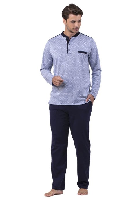 Çift Kaplan Pamuklu Jakarlı Pijama Takımı Çift Kaplan 8700