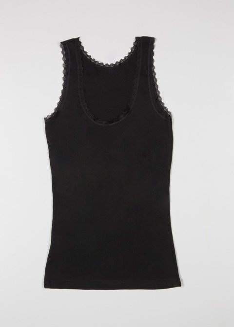 Pamuklu Dikişli Atlet 2'li Kadın Dagi 5010 - Siyah