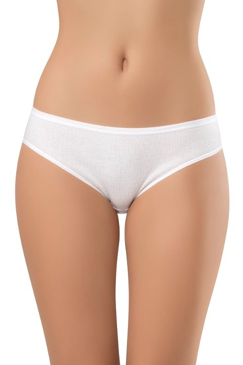 Penye Ağlı Düz Lastikli Bikini Külot Erdem 2504 - Beyaz