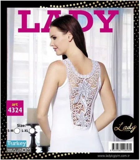 Pamuklu Dikişsiz Geniş Askılı Atlet Lady 4324 - Görsel