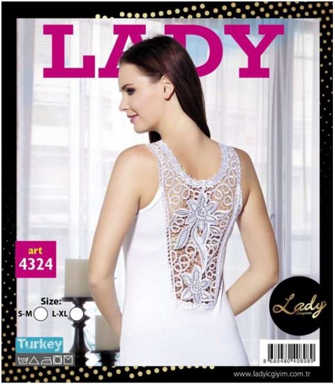 Pamuklu Dikişsiz Geniş Askılı Atlet Lady 4324 - 2