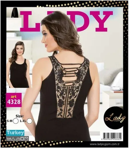 Yüksek Pamuklu Dikişsiz Kadın Atlet Lady 4328 - 2